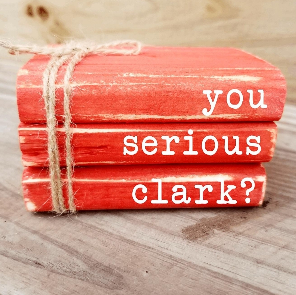 Mini stacked wood books